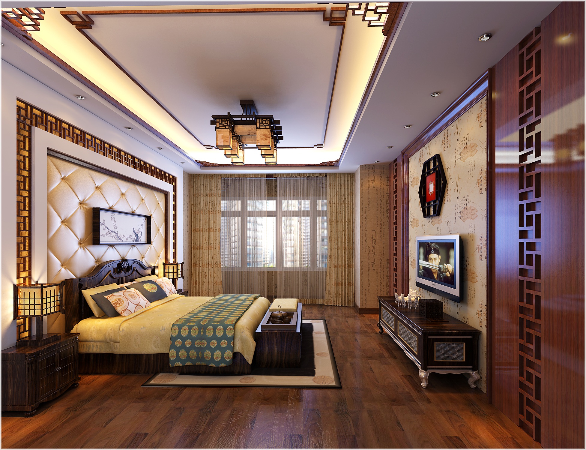 别墅 中式 小资 大户型 卧室图片来自豆在弘扬中华传统美德的分享