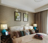 主卧房间 米色调感觉暖暖的，配上雅致的图案，温馨。