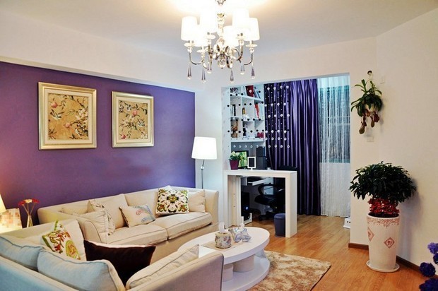 客厅图片来自陈小迦在高贵浪漫的紫色新居的分享