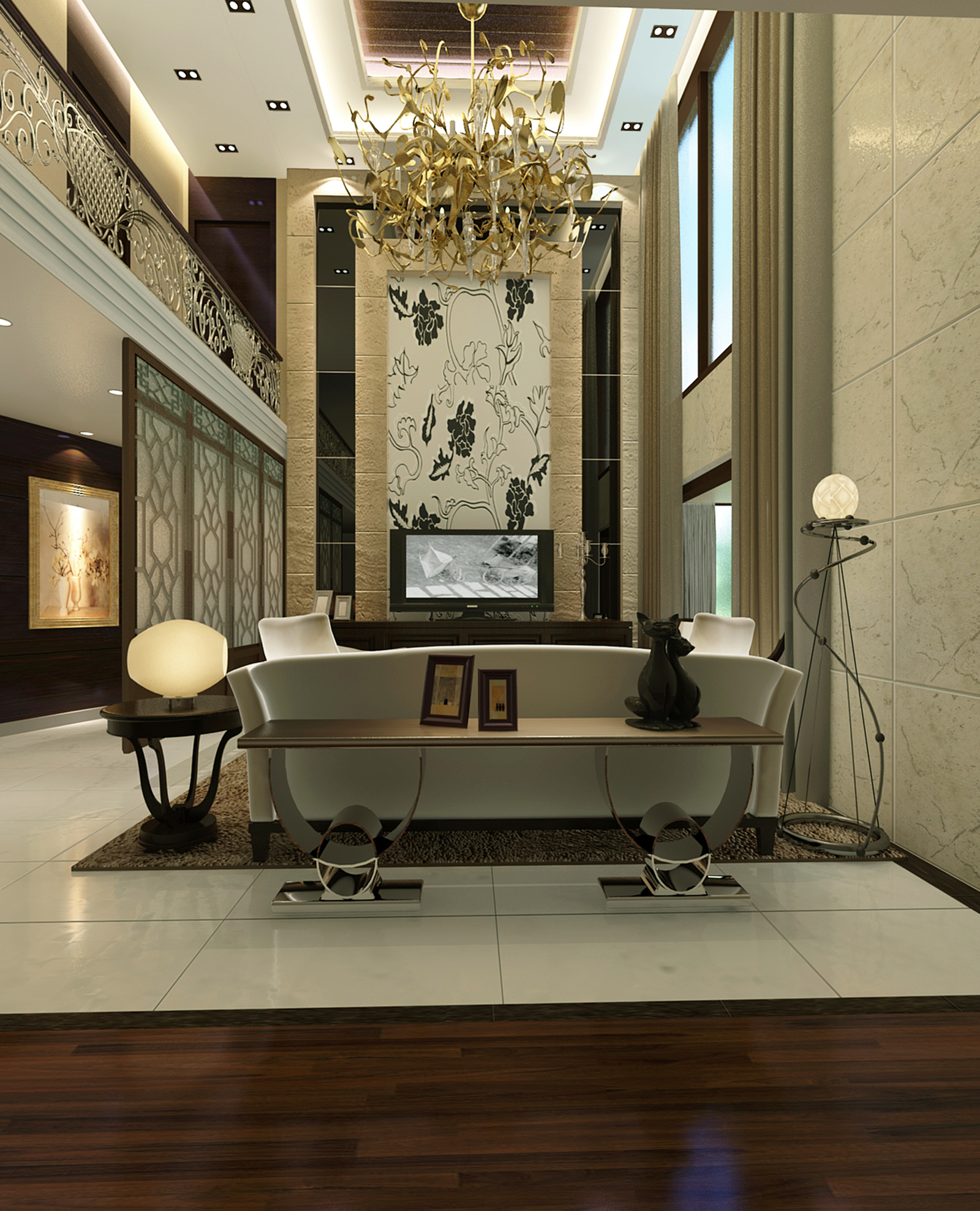 简约 中式 别墅 美林湖 250平米 装修 报价 设计 家居 客厅图片来自徐丽娟在中国美林湖-别墅设计-新中式风格的分享