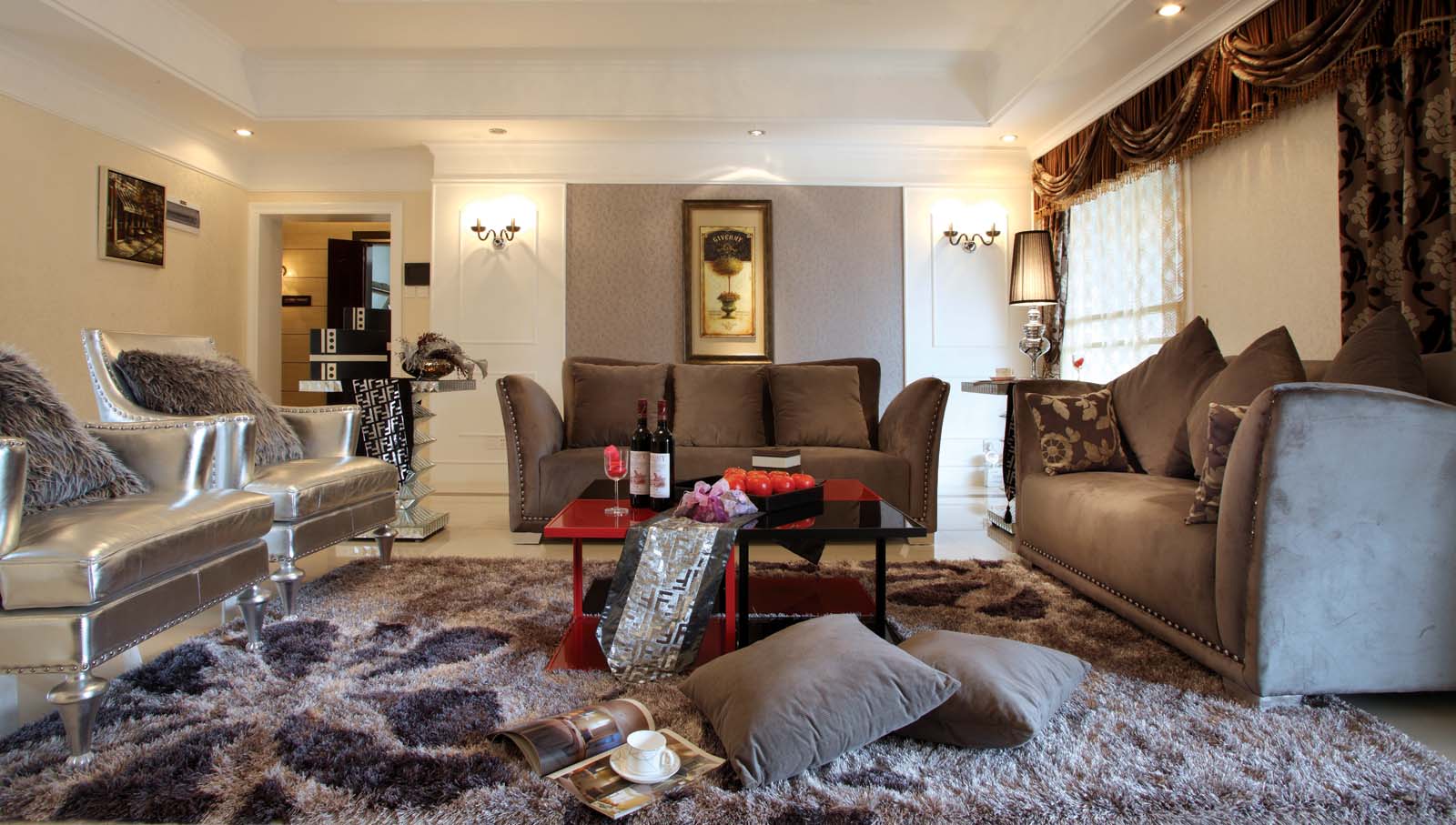 客厅图片来自成都龙发装饰公司在复地雍湖湾 现代设计的分享