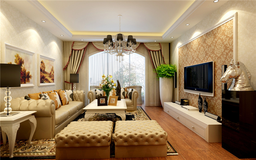 混搭 二居 白领 收纳 旧房改造 客厅图片来自实创装饰完美家装在简欧营造典雅自然温馨的气质的分享