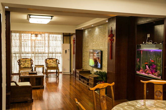 中式风格 三居 整装 客厅图片来自成都金煌装饰在宁静舒适中式风的分享