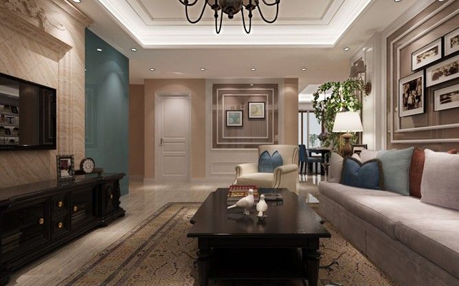 欧式 三居 客厅图片来自美颂雅庭装饰在福星惠誉福星城三居室欧美风情的分享