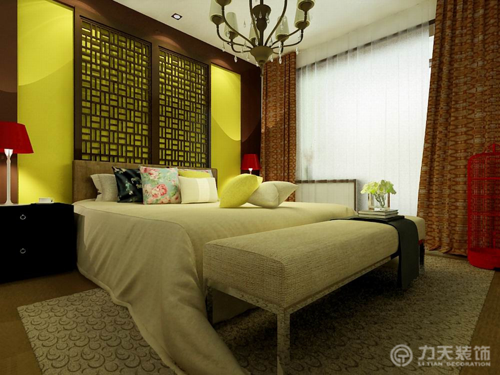 中式 二居 白领 收纳 80后 小资 卧室图片来自阳光放扉er在保富国际-120.22㎡-现代中式的分享