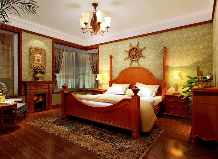 天津实创 中式 四居 装修效果图 卧室图片来自天津实创装修_装饰在170平豪华中式之家的分享