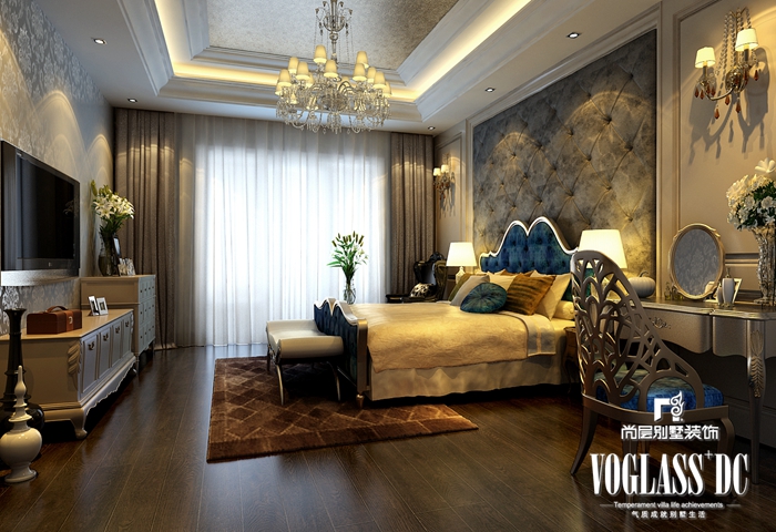 别墅 白领 新古典风格 客厅 卧室图片来自北京别墅装修案例在新古典风格案例奢华与稳重交织的分享