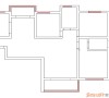 郑州实创装饰-卢浮宫馆143平三居室-原始结构图
