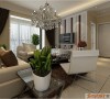 郑州实创装饰-大观国际87平两居室-客厅效果图