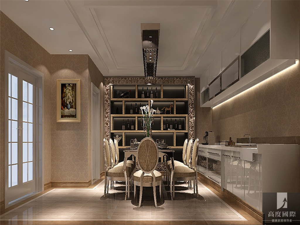 简约 欧式 别墅 公寓 婚房 白领 80后 小资 餐厅图片来自北京高度国际装饰设计在西山壹号院浪漫满屋的分享