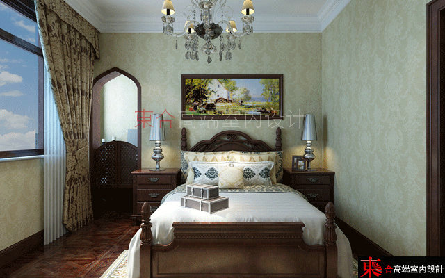 小资 美式 石家庄装修 東合设计 卧室图片来自東合設計在沙河样板间的分享