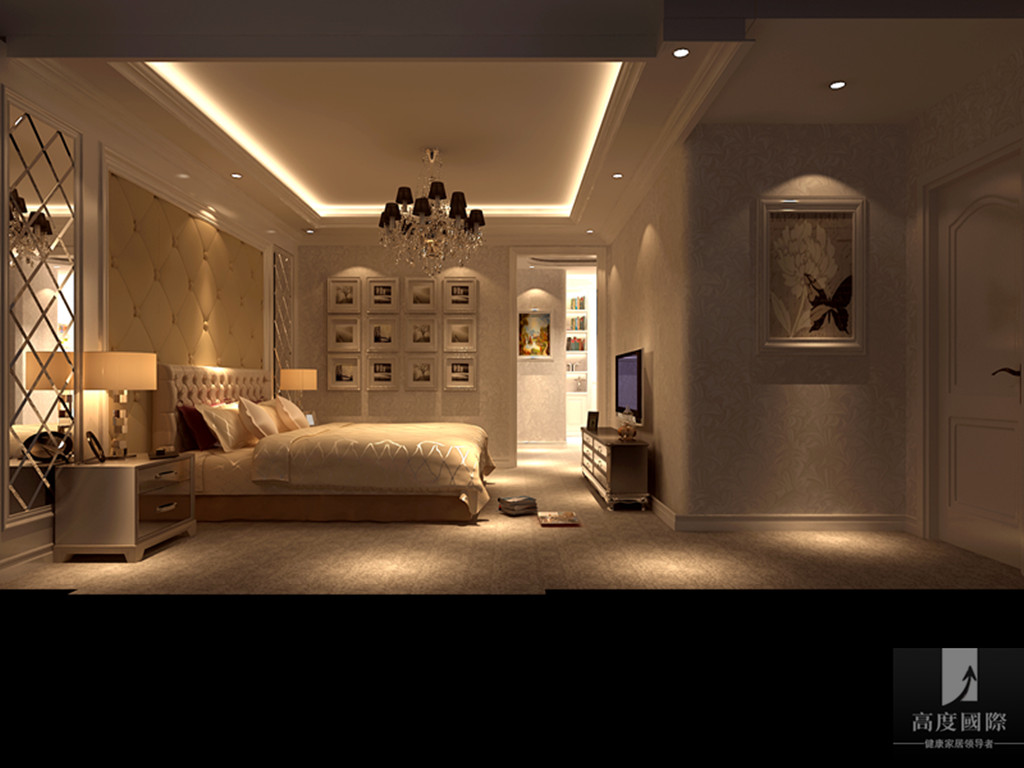 简约 欧式 别墅 白领 80后 小资 白富美 卧室图片来自北京高度国际装饰设计在潮白河孔雀城简欧风格案例的分享