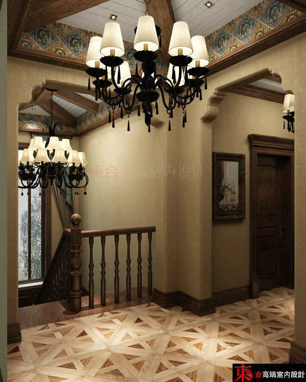 别墅 古典美式 别墅装修 東合设计 楼梯图片来自東合設計在西山御园别墅——古典美式风的分享