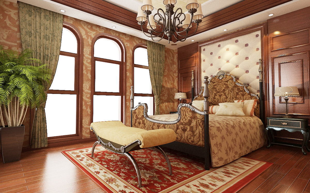 简欧 欧式 四室 别墅 卧室图片来自豆在实用与精致--盛世天下别墅的分享