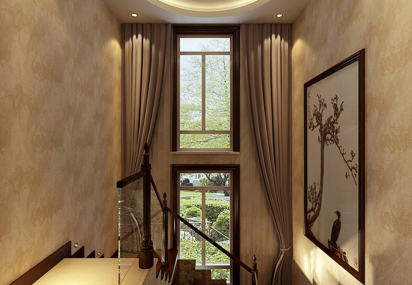 中式 别墅 退休干部 楼梯图片来自实创装饰上海公司在50万打造中式别墅装修的分享