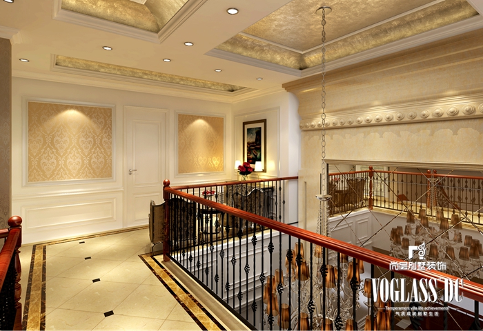 别墅 新古典 客厅 卧室 餐厅 楼梯图片来自北京别墅装修案例在新古典风格案例大气展示的分享