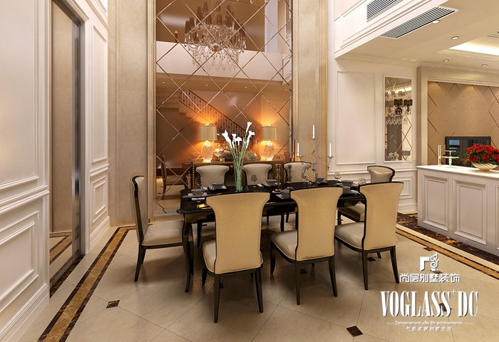 别墅 新古典 客厅 卧室 餐厅 餐厅图片来自北京别墅装修案例在新古典风格案例大气展示的分享