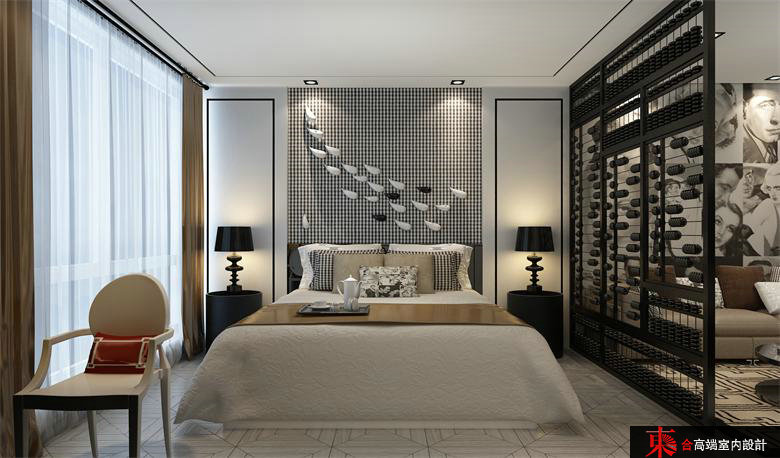 简约 三居 石家庄高端 别墅装修 卧室图片来自東合設計在线形美学的分享