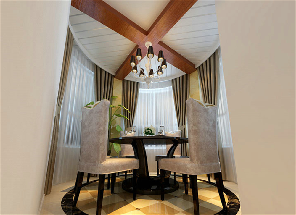 现代奢华风 三居室设计 注重收纳 温馨舒适 餐厅图片来自上海实创-装修设计效果图在160平米现代奢华风格设计的分享