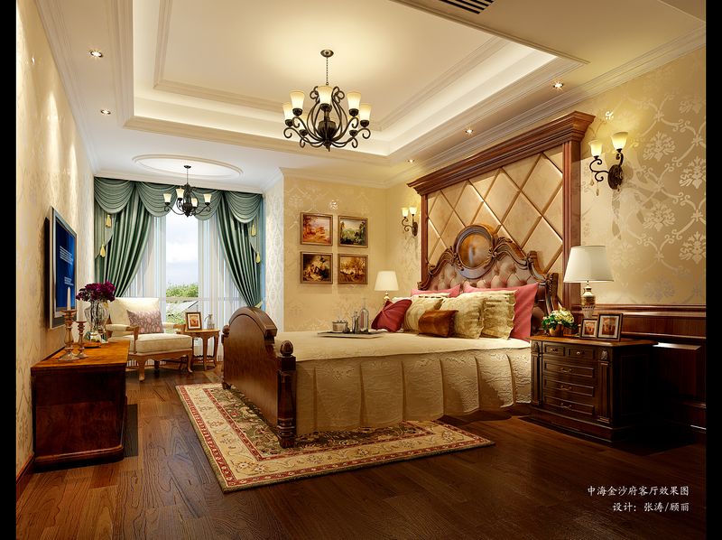 三居 美式 中海金沙府 155平米 卧室图片来自川豪装饰环球高端设计在中海金沙府-美式装修案例的分享