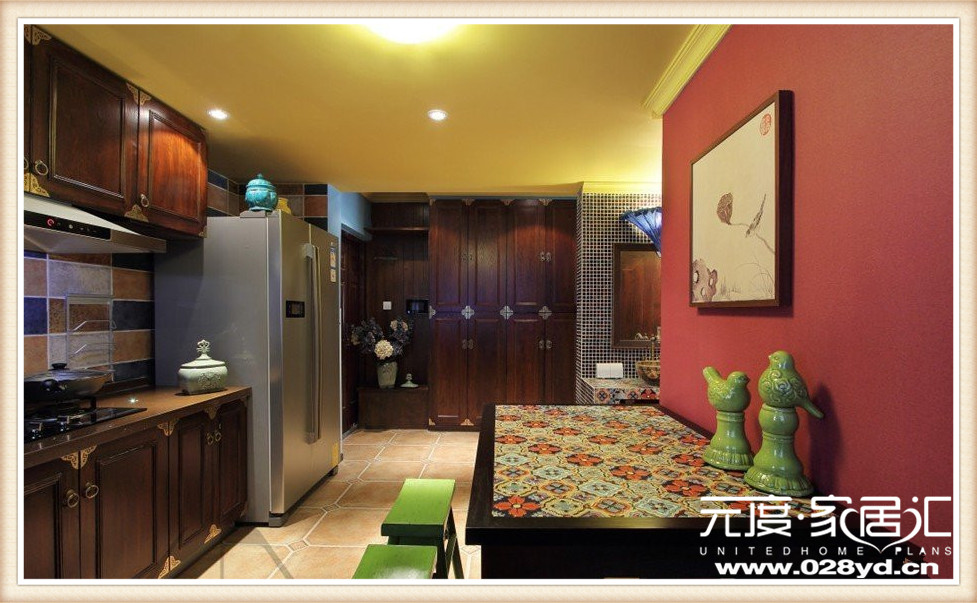 中式 元度家居汇 装修 设计 二居 餐厅图片来自元度家居汇官方博客在88平米的中式混搭装修的分享
