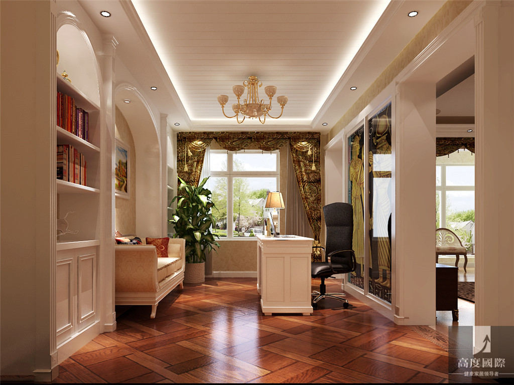 简约 欧式 公寓 白领 80后 小资 高富帅 白富美 书房图片来自北京高度国际装饰设计在金色漫香苑简欧风格公寓的分享