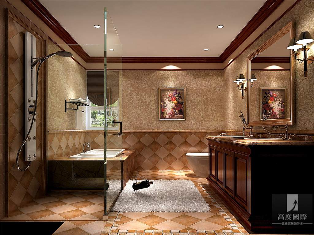 托斯卡纳 别墅 公寓 白领 80后 小资 白富美 高富帅 卫生间图片来自北京高度国际装饰设计在金色漫香苑托斯卡纳风格公寓的分享