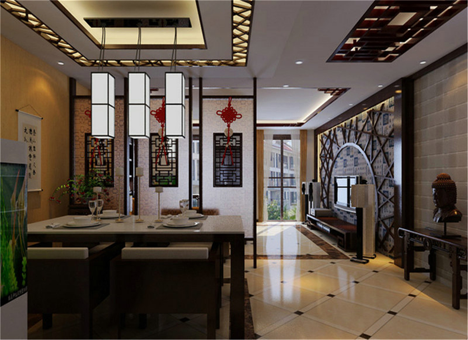 新中式 东源名都 3房 三居 餐厅图片来自实创装饰晶晶在实创装饰之东源名都新中风的分享