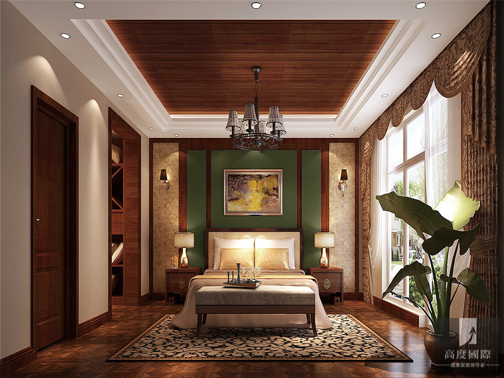 简约 东南亚 别墅 公寓 白领 80后 卧室图片来自北京高度国际装饰设计在潮白河孔雀城东南亚风格的分享