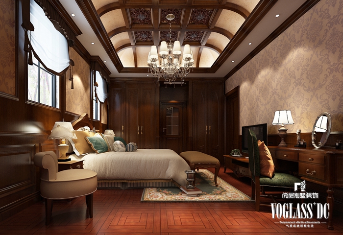 别墅 美式 田园 白领 卧室 卧室图片来自北京别墅装修案例在美式的安逸与奢华融为一体的分享