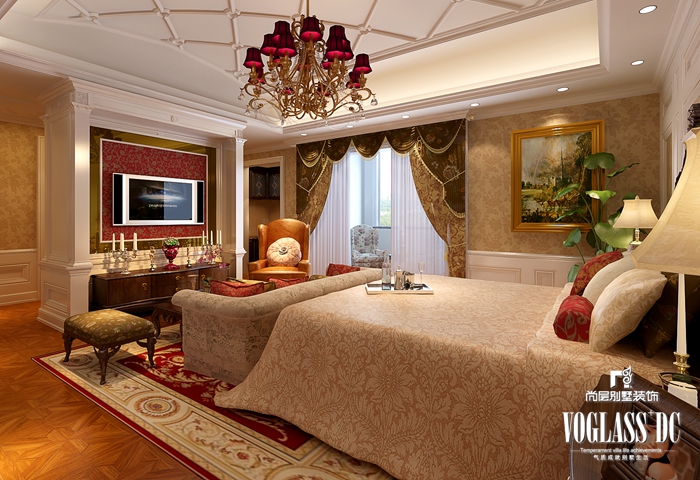 别墅 欧式 碧水庄园 卧室 卧室图片来自北京别墅装修案例在2000平米金色的天堂的分享