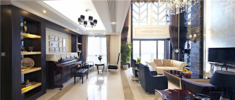 别墅 现代 奥邦 沈丽娜 简欧 客厅图片来自上海奥邦装饰在水木清华别墅装修实景大图的分享