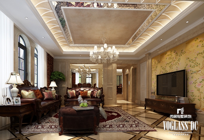 别墅 美式 田园 白领 客厅 客厅图片来自北京别墅装修案例在美式的安逸与奢华融为一体的分享