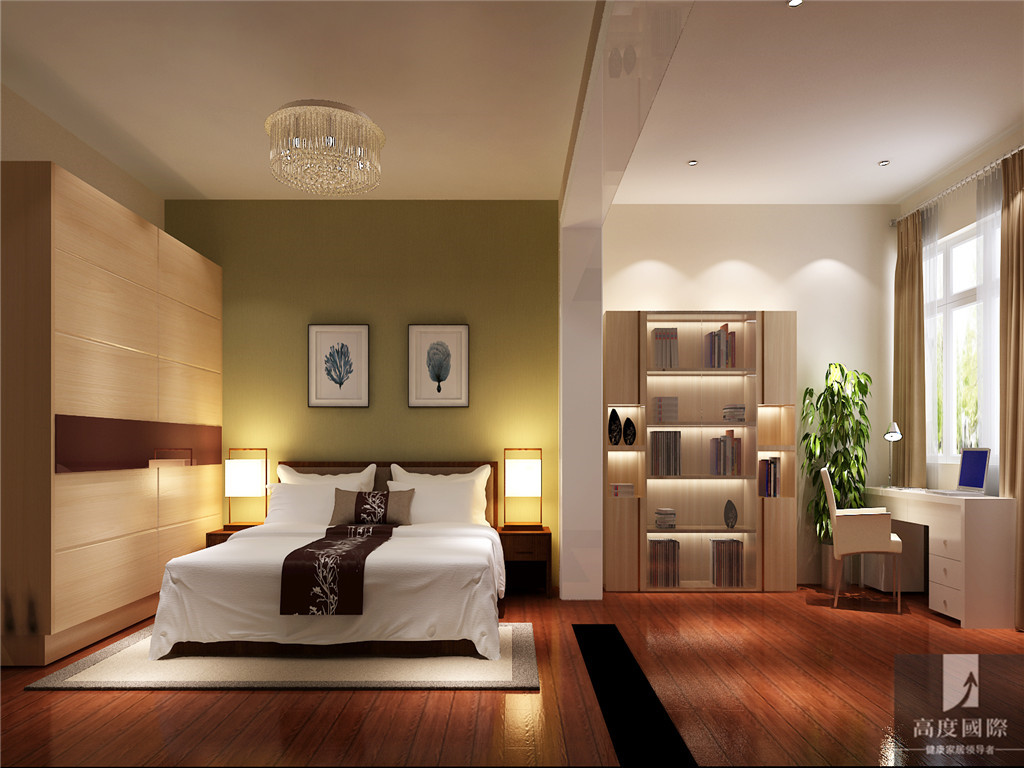 简约 现代 三居 白领 80后 小资 高富帅 白富美 卧室图片来自北京高度国际装饰设计在芍药居北里现代风格的分享