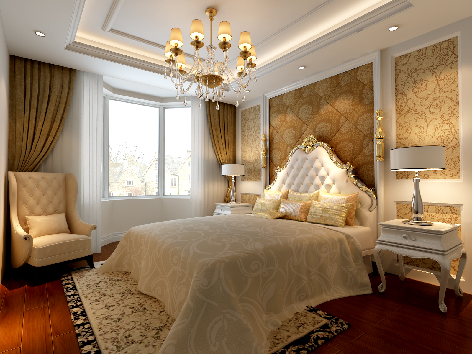 简约 欧式 三居 朗诗未来树 卧室图片来自实创装饰上海公司在三居室现代简欧风格装修的分享