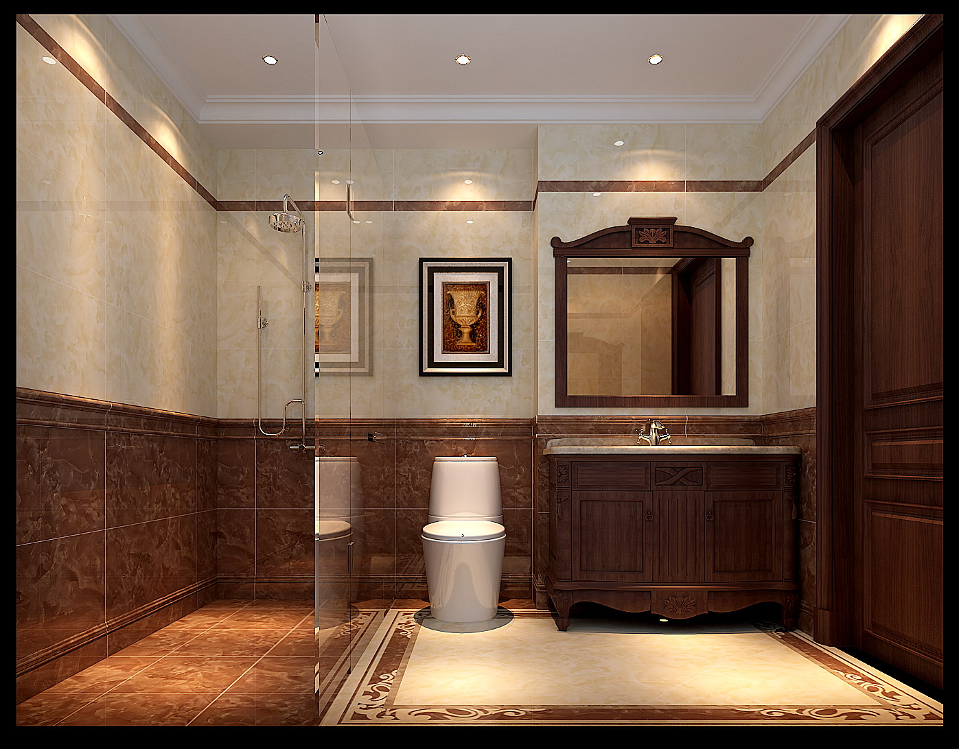 美式 三居 沈阳装修 百家装饰 客厅 餐厅 卫生间图片来自百家装饰-小敬在远洋公馆的分享