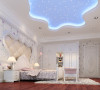 名雕丹迪设计——万科城御水湾别墅--简欧风格--儿童房：星空装天花板，梦幻诗意生活。
