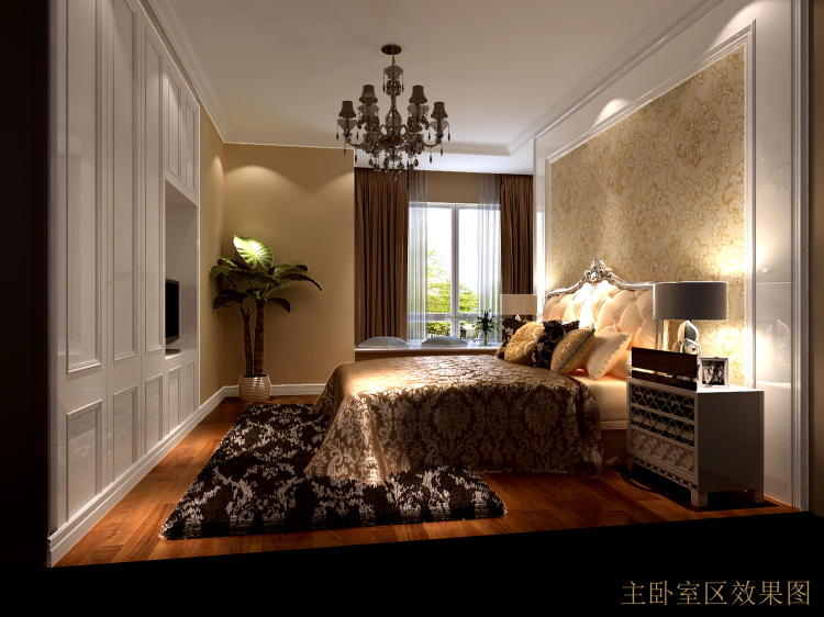 欧式 三居 公寓 卧室图片来自高度国际装饰设计卢旺在简欧风采的分享