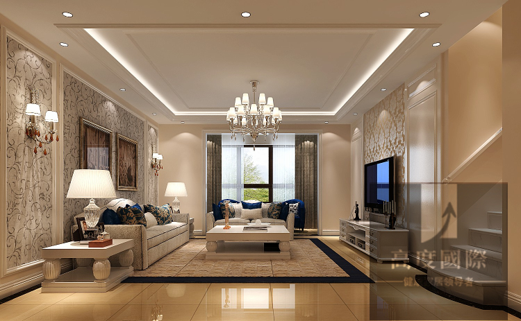简约 复式 客厅图片来自高度国际装饰韩冰在金色漫香苑180平米复式欧式的分享