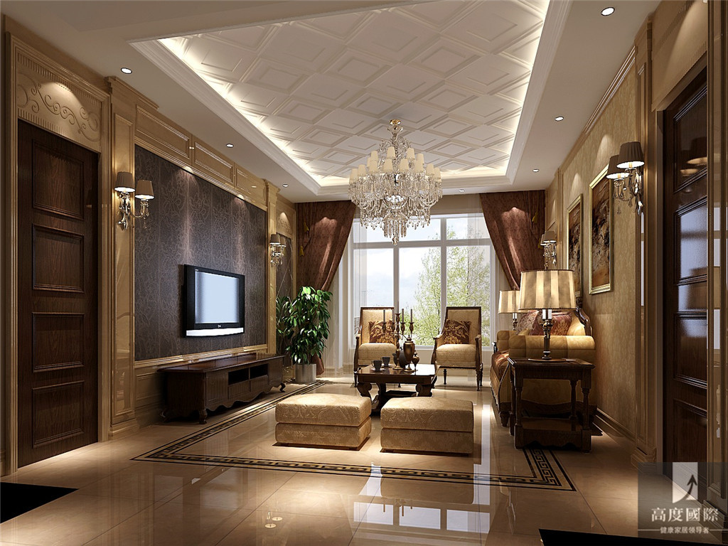 简约 美式 三居 公寓 白领 80后 小资 高度 客厅图片来自北京高度国际装饰设计在远洋东方美式公寓婚房的分享