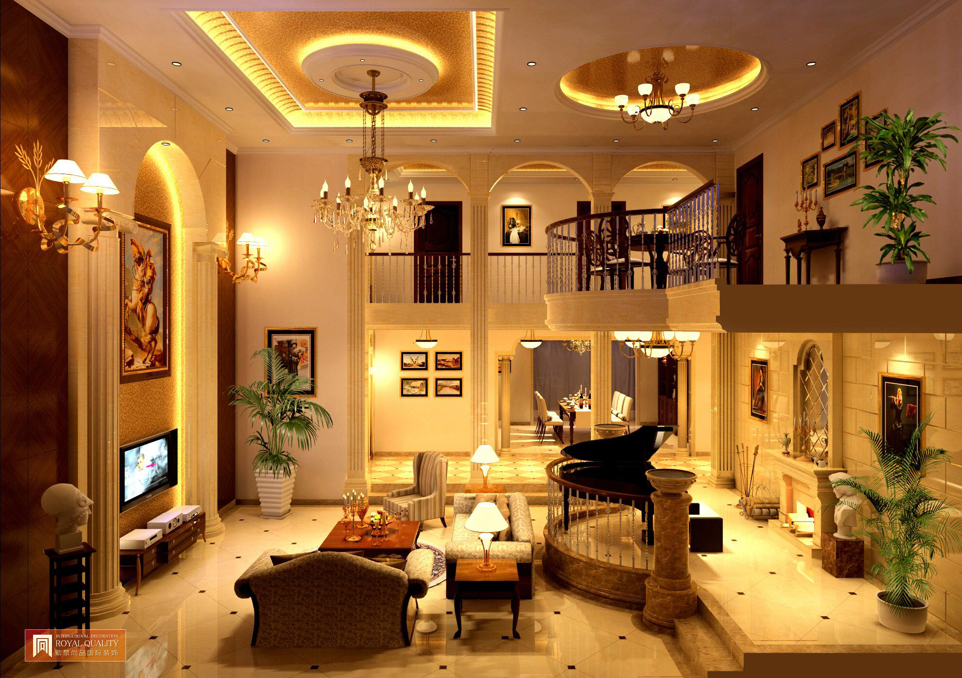 欧式 别墅 客厅图片来自北京装修设计o在1500平米的经典欧式城堡碧水