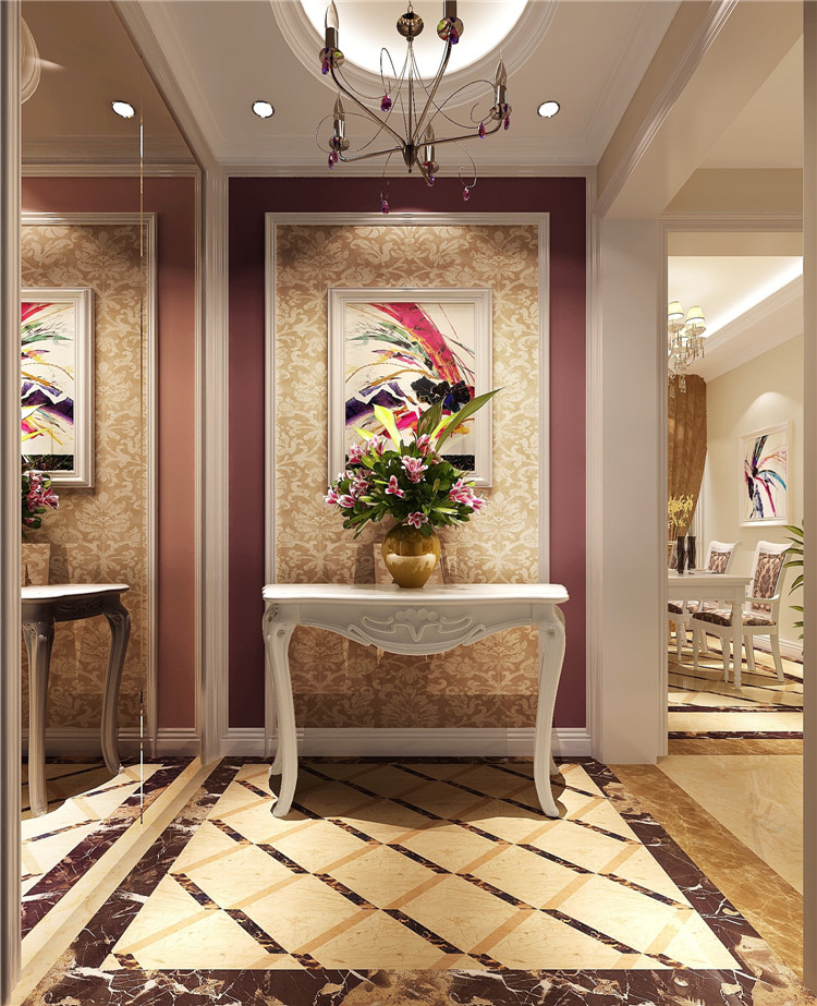 欧式 三居 公寓 80后 小资 玄关图片来自高度国际装饰设计卢旺在三口人的简欧小家的分享