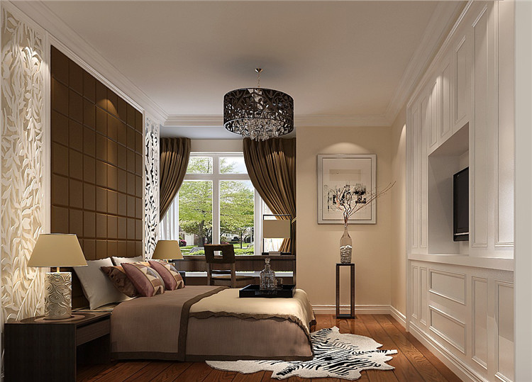 简约 中式 三居 公寓 卧室图片来自高度国际装饰设计卢旺在温馨的美的分享