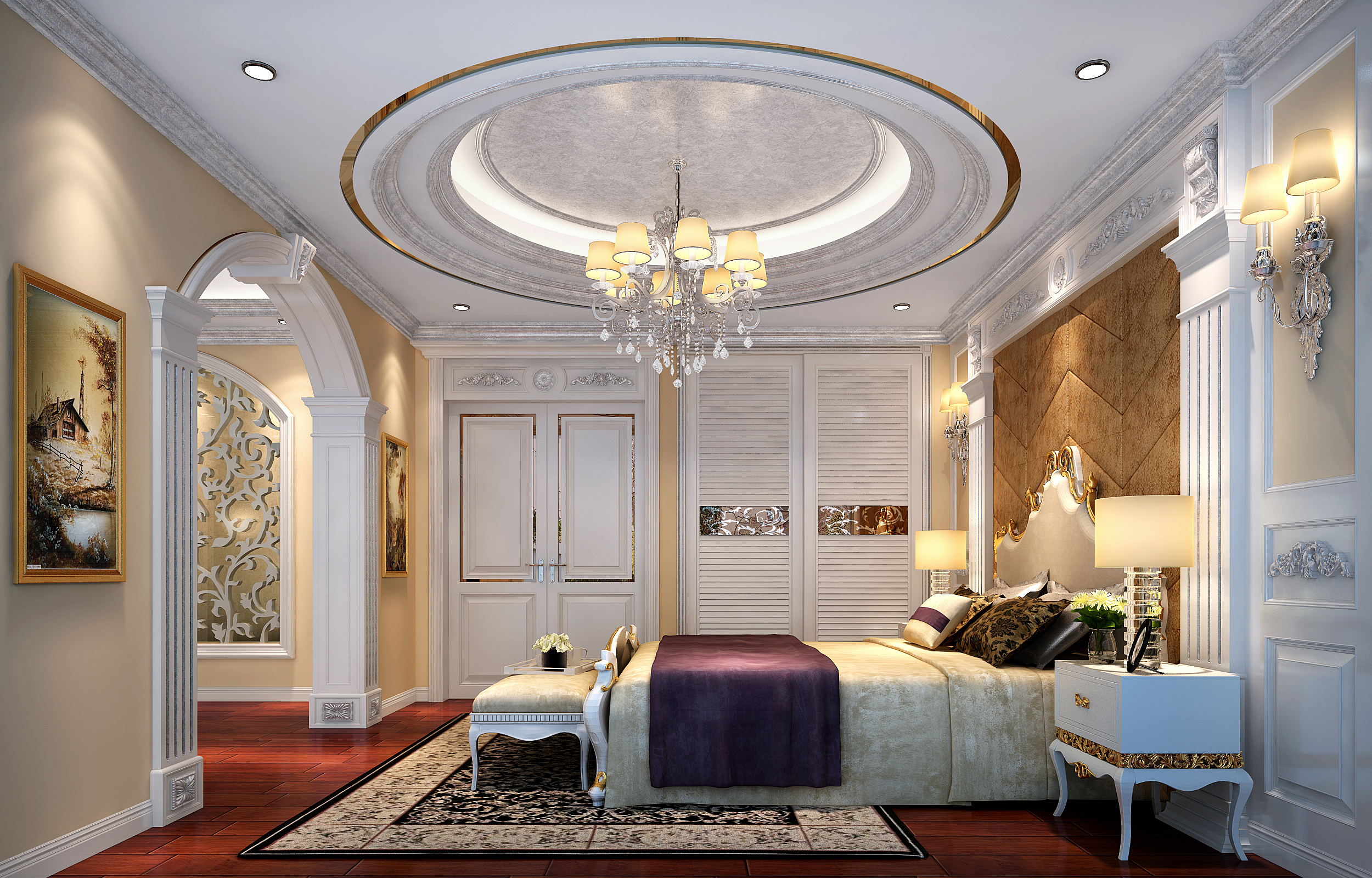 欧式 别墅 卧室图片来自13928414192在高档典雅的简欧风的分享