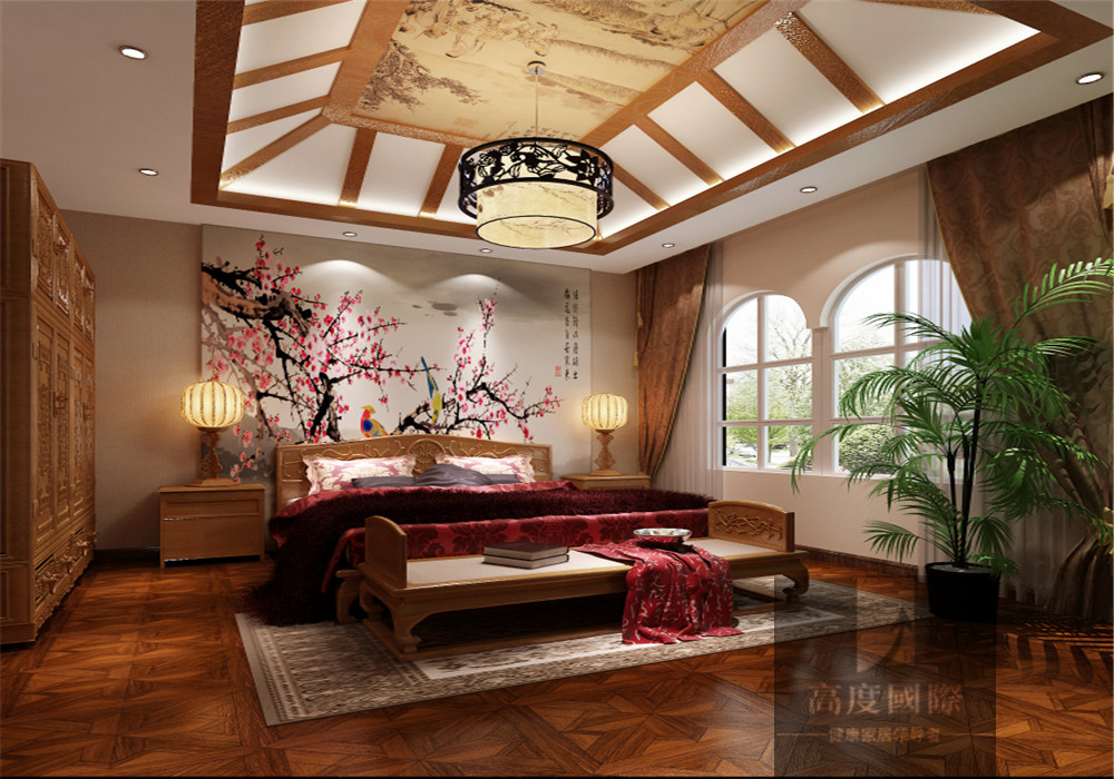 三居 现代 卧室图片来自高度国际装饰韩冰在金色漫香苑140现代中式的分享