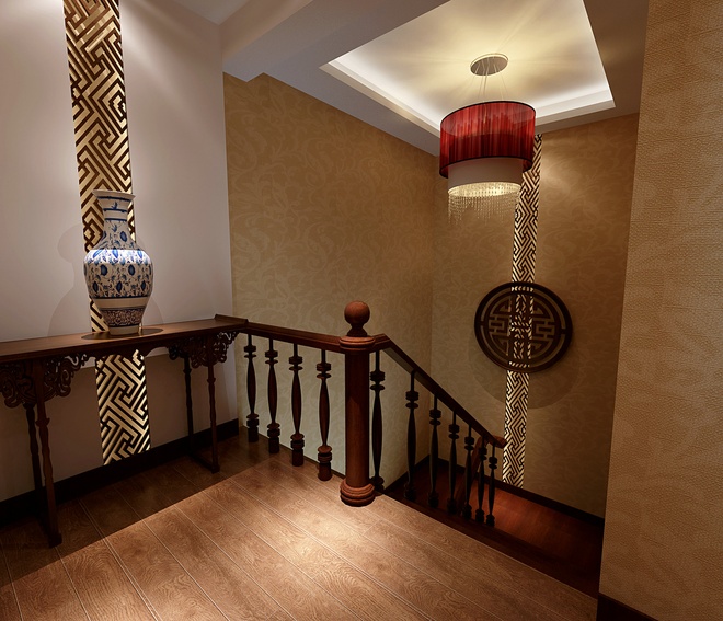 富丽 中式 楼梯图片来自合建装饰李世超在富丽堂皇中式风的分享