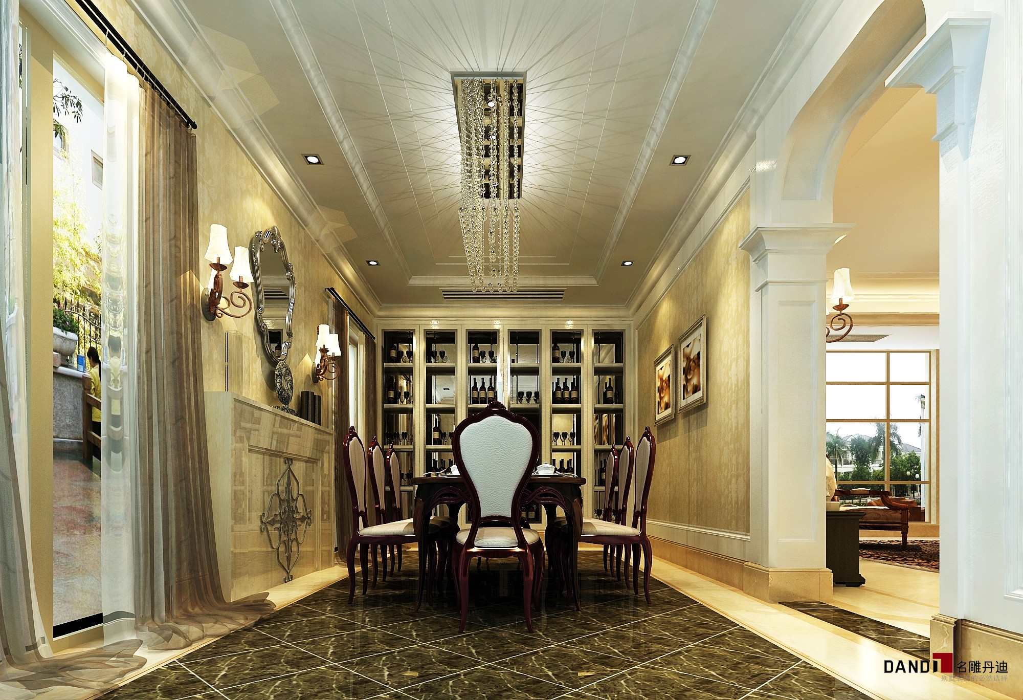欧式 别墅 别墅装修 名雕丹迪 高富帅 餐厅 餐厅图片来自名雕丹迪在现代欧式—360平经典别墅装修的分享