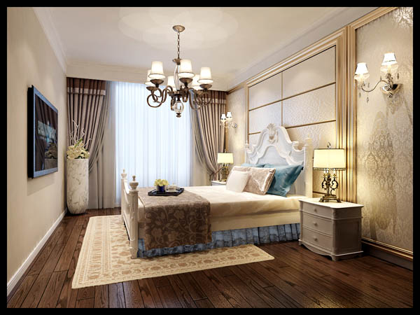 欧式 二居 小资 老房改造 轻舟装饰 卧室图片来自YI依帆2012在新华联家园欧式风格案例赏析的分享