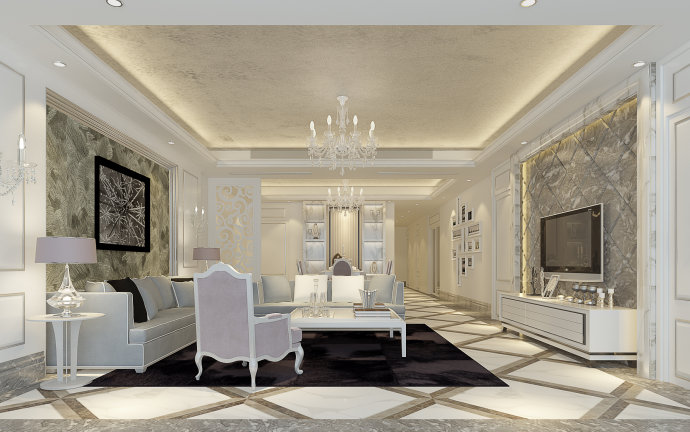 珊瑚天峰 豪华欧式 欧式装修 装修案例 诠释奢华 雅居装修 客厅图片来自广州-实创装饰在诠释奢华大气雅居（190平）的分享