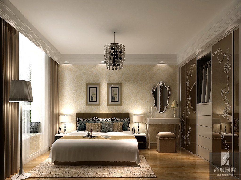 现代 三居 公寓 高度国际 白领 80后 小资 高富帅 浪漫温馨 卧室图片来自北京高度国际装饰设计在现代时尚之家的分享